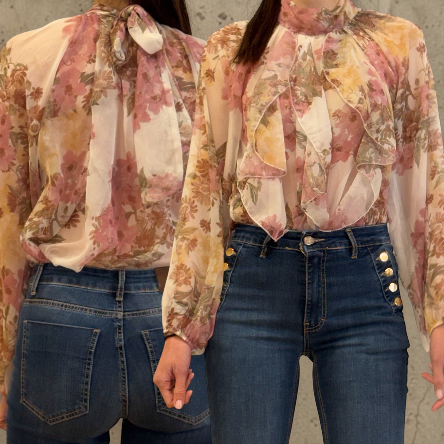 Romantic Floral Chiffon Blouse