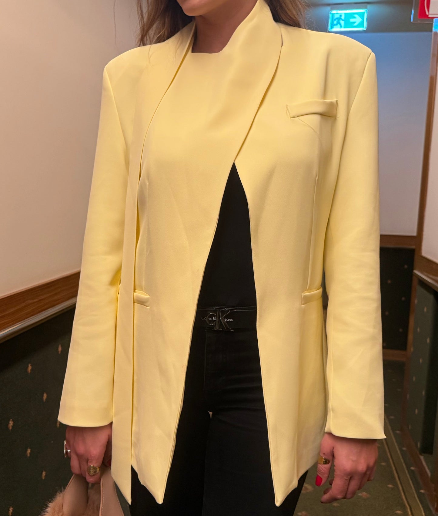 Blazer Lumina Made in Italy με Μακρύ Πέτο – Ροζ / Κίτρινο