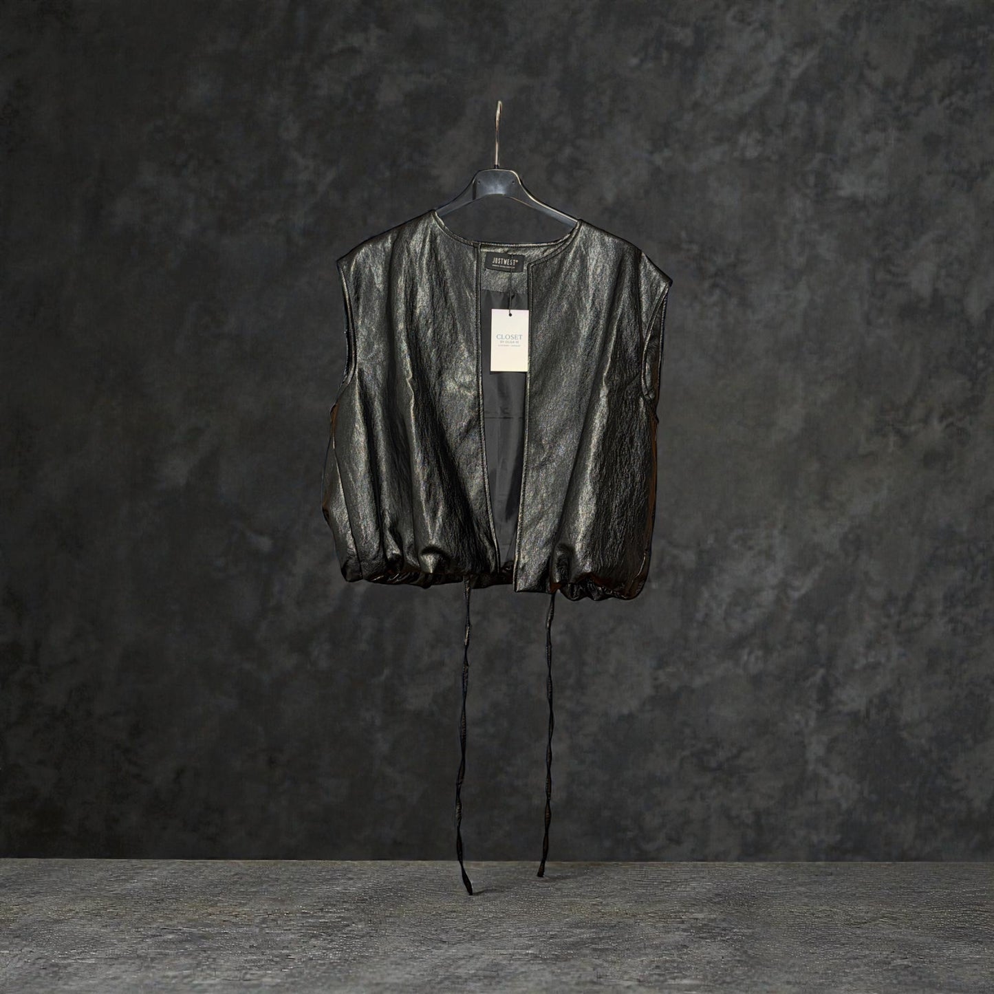 Black Eco-Leather Vest | One Size