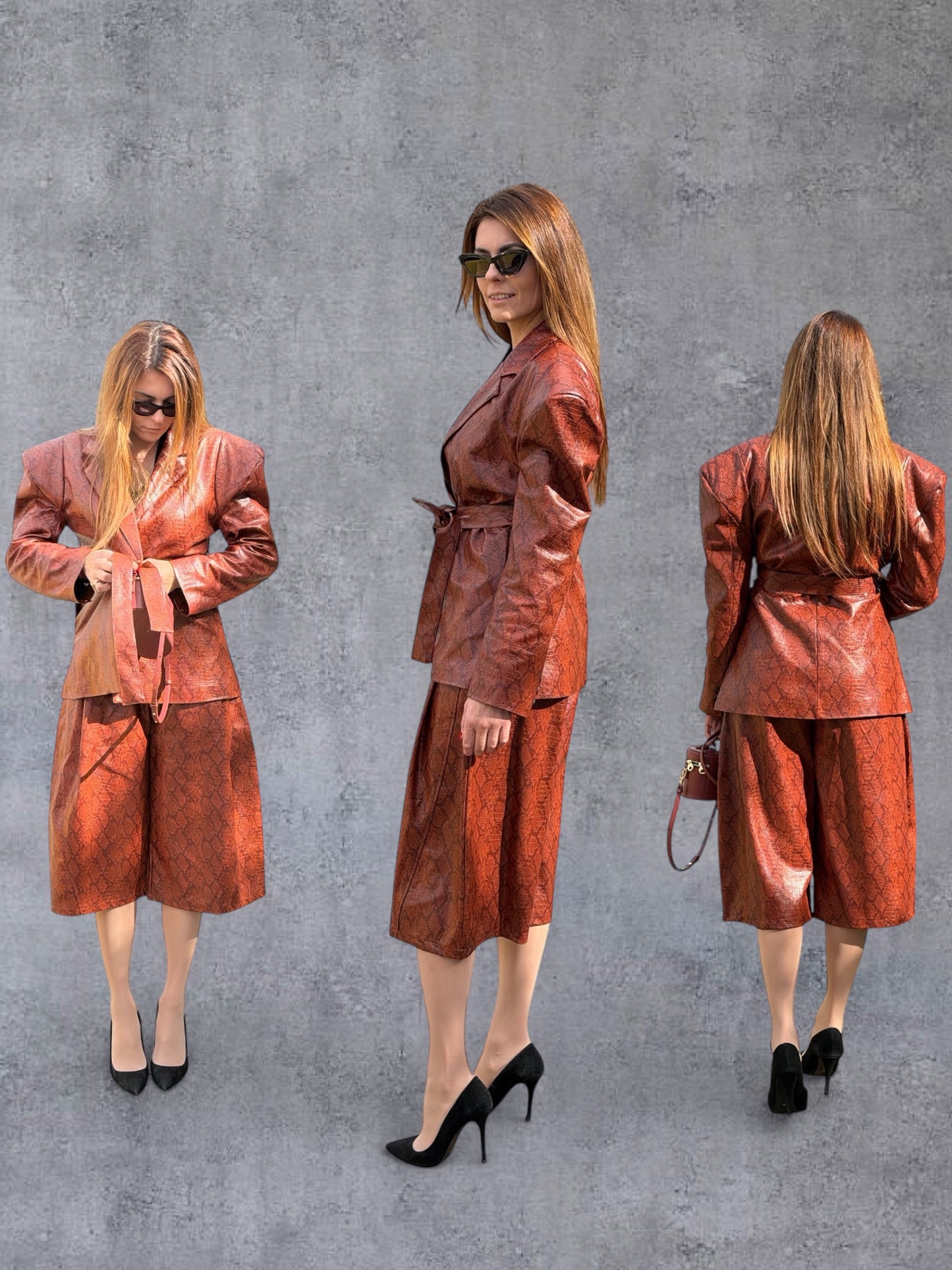 Snakeskin Eco-Leather Set – Made in Italy